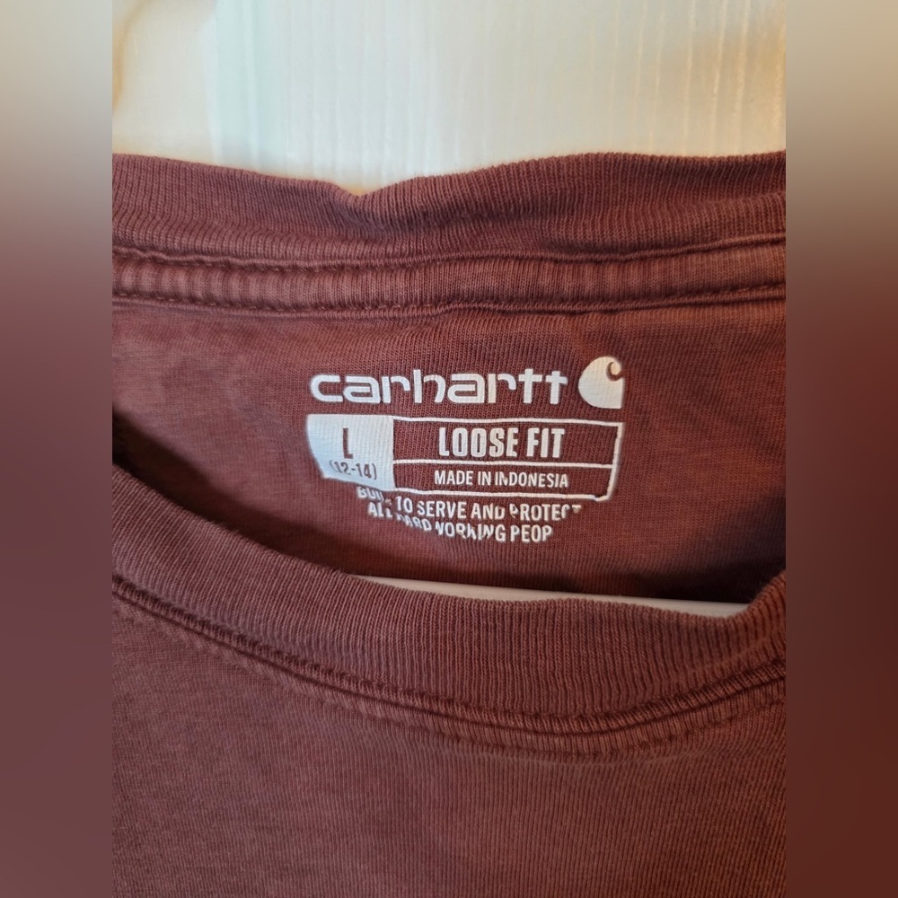 Carhartt Women’s Tencel Fiber Series Loose Fit Longsleeve Crewneck Pocket Tee Lg - Picture 4 of 4
